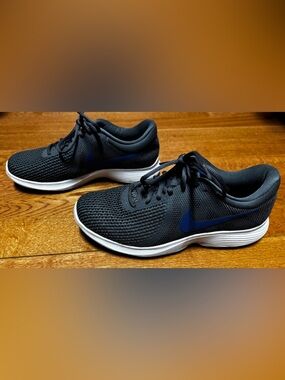 Nike Revolution Men's Black and Blue Athletic Running Shoes